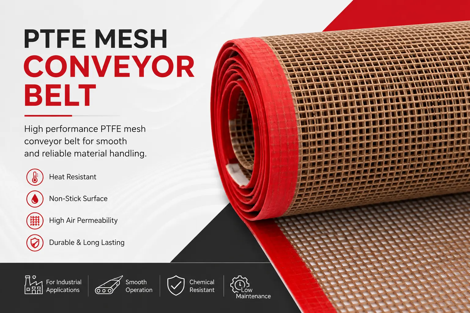 PTFE Mesh Belt industrial application