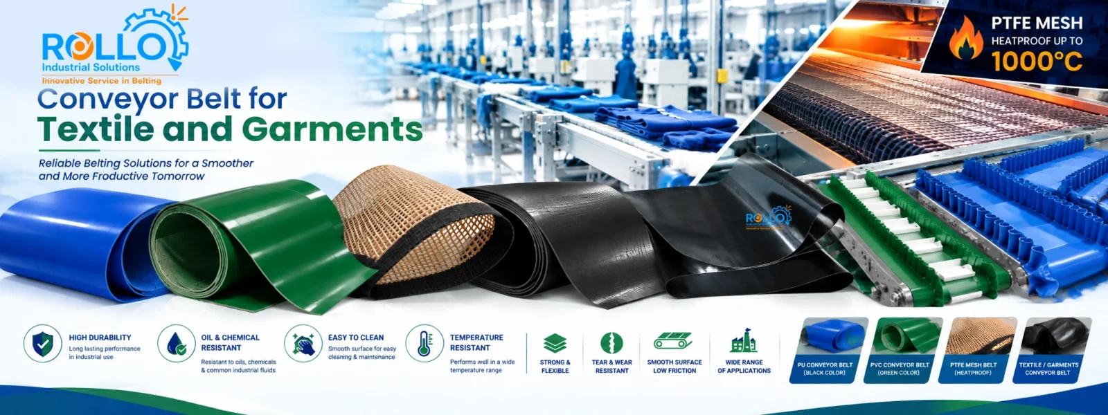 Textile Machine Conveyor Belt in Bangladesh 1 Heat Resistant Conveyor Belt In Bangladesh | ROLLO