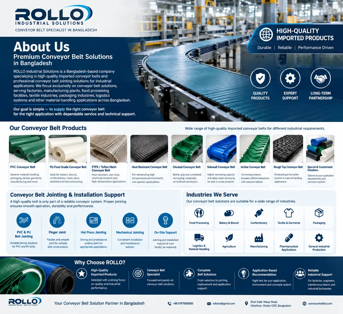 Conveyor belt supplier in bangladesh