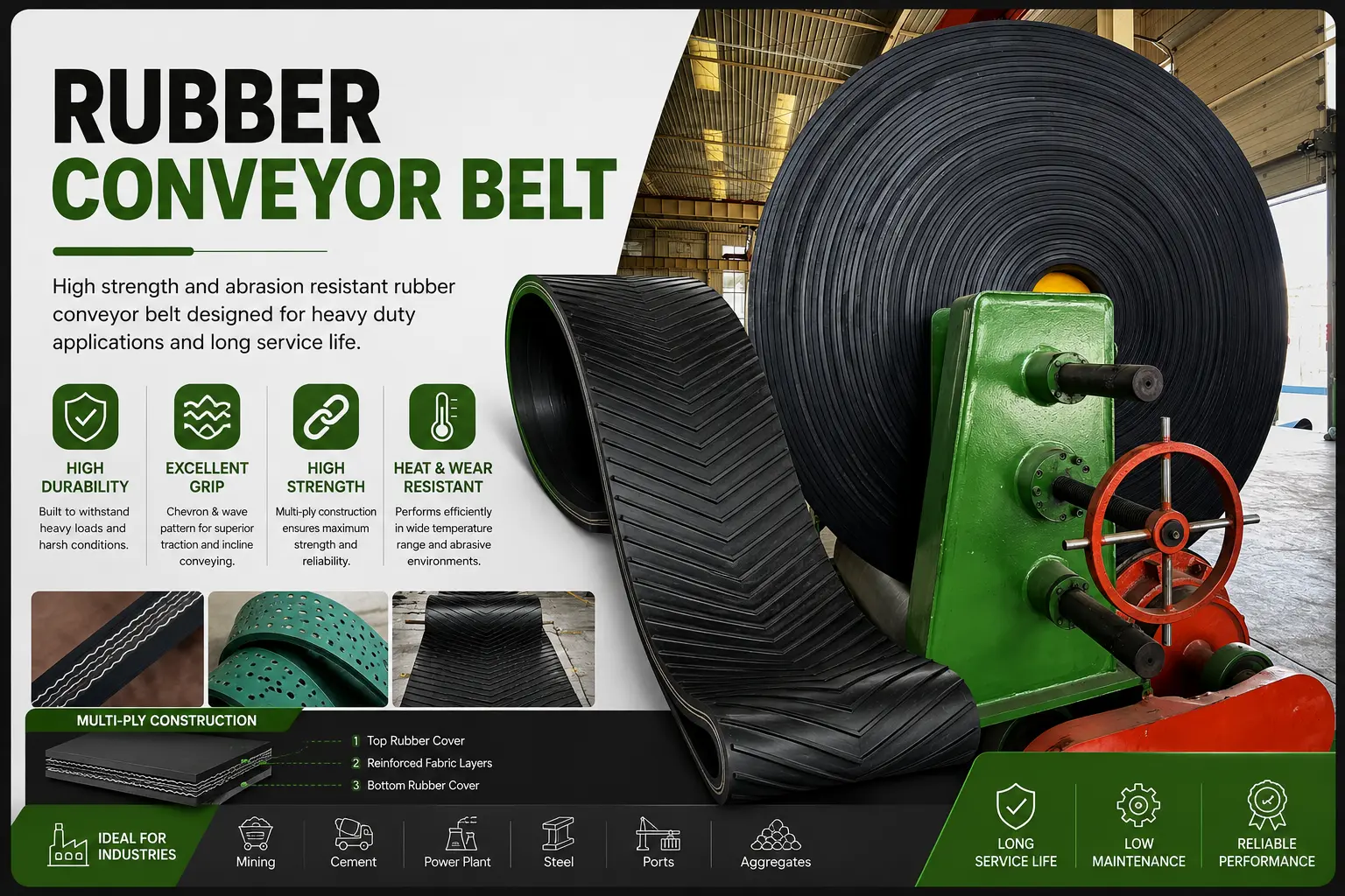 Rubber Conveyor Belt industrial application