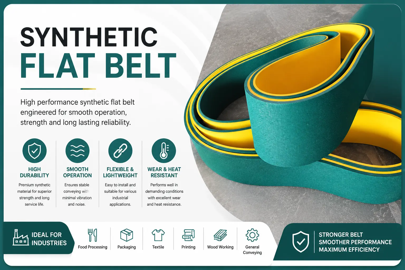 Synthetic Flat Belt industrial application